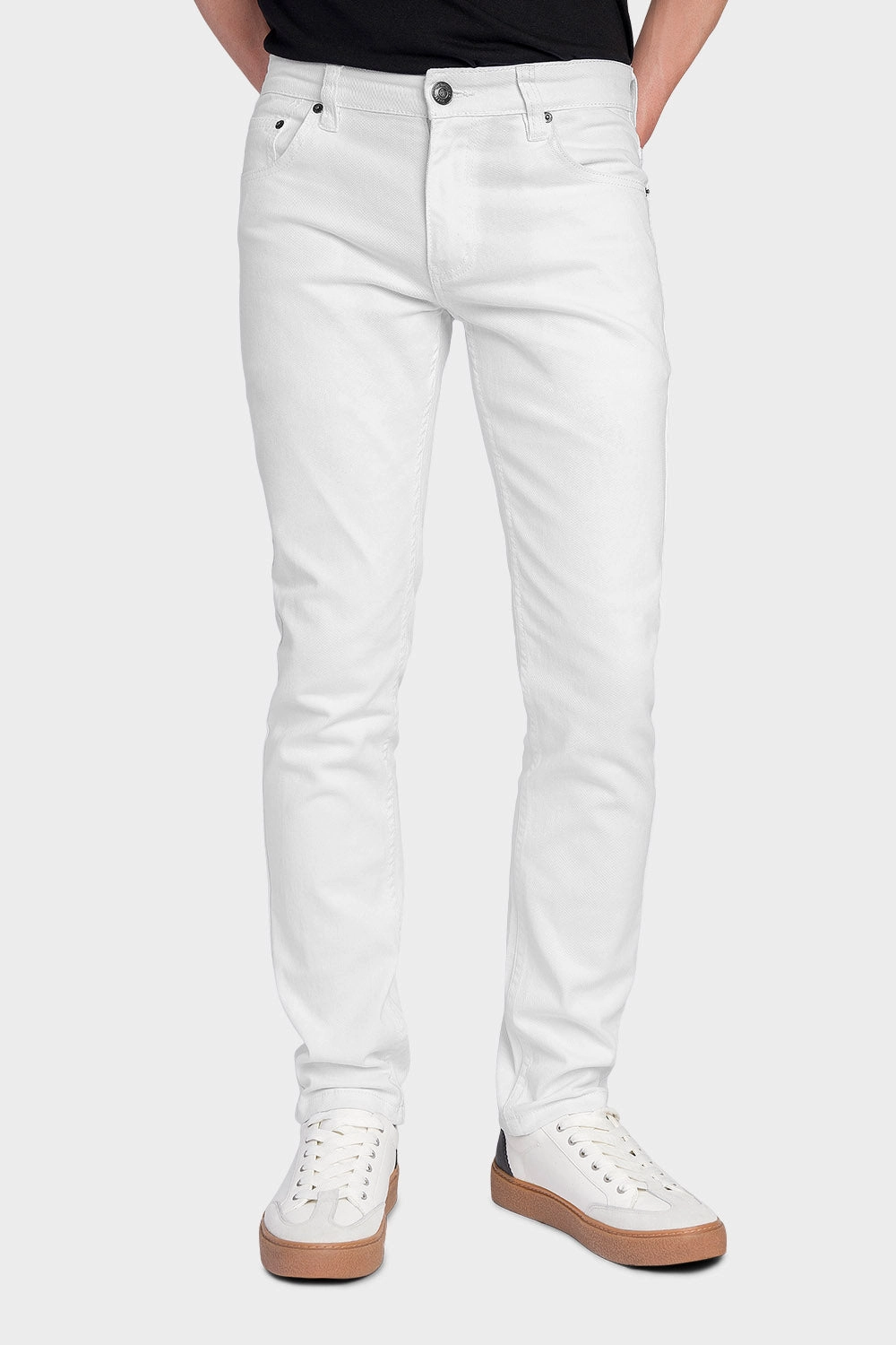 Seamless Wear Men's Essential Skinny Fit Colored Jeans (White)