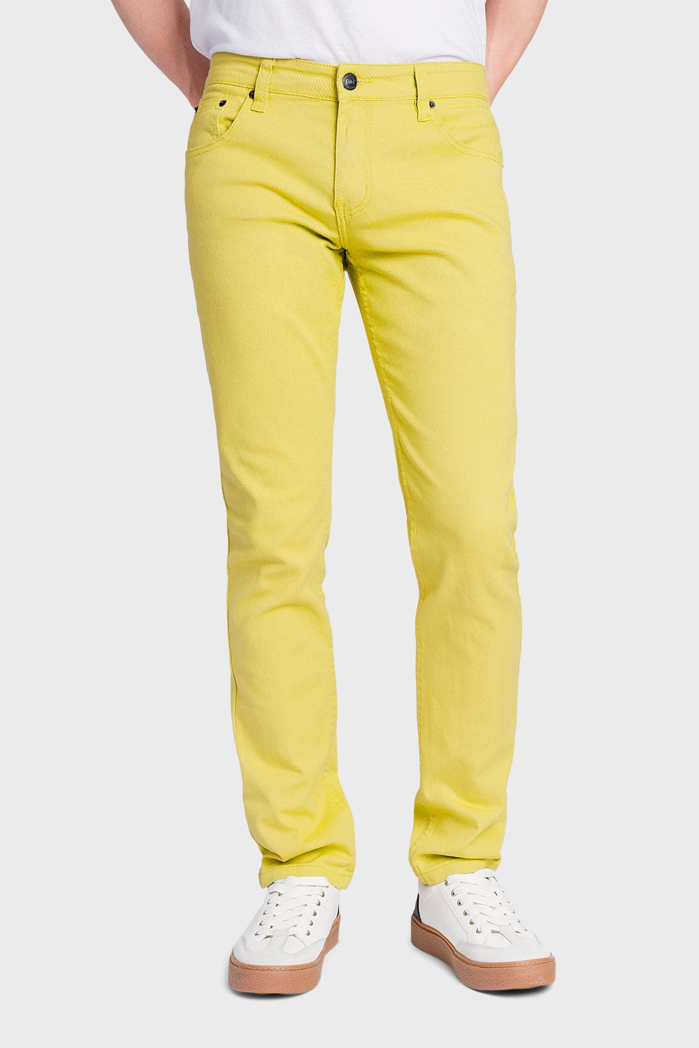 Men's Essential Skinny Fit Colored Jeans (Yellow) Seamless Comfort