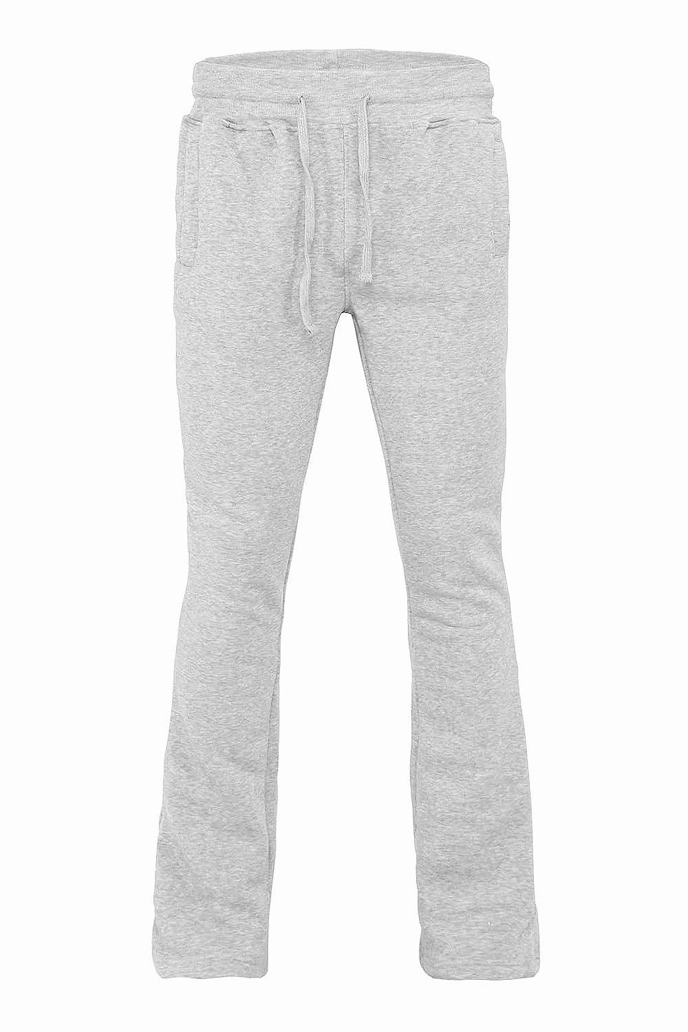 Soft Feel Men's Essential Slim Fit Flared Fleece Stacked Sweatpants
