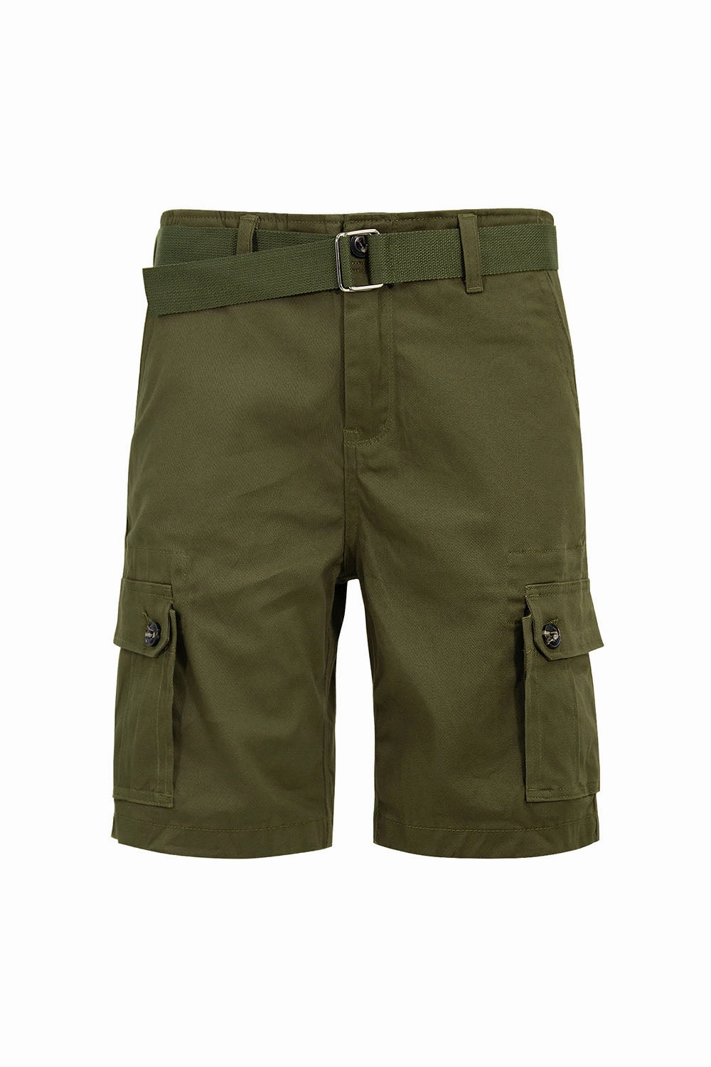 Men's Essential Solid Belted Cargo Shorts Soft and Cozy