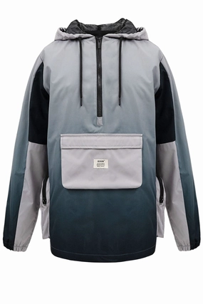 Eco Nice Men's Gradient Nylon Half Zip Utility Hoodie