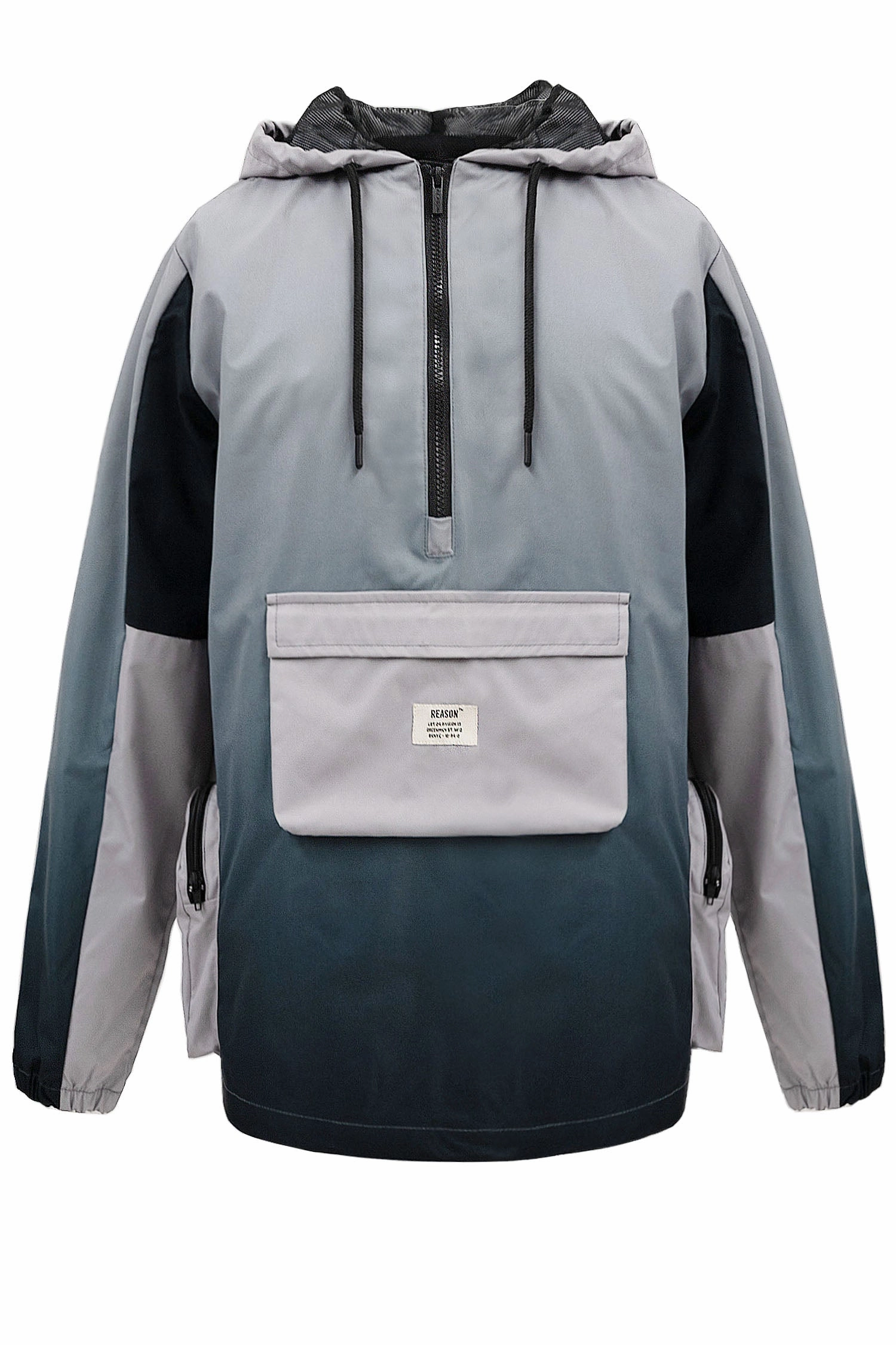 Eco Nice Men's Gradient Nylon Half Zip Utility Hoodie