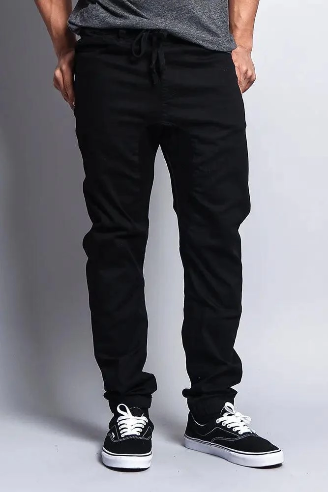 Men's Jogger Twill Pants (Black) Anti Pilling