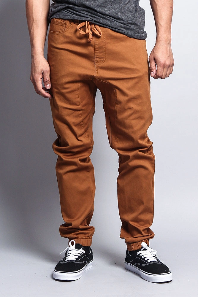 Cozy Touch No Wrinkle Men's Jogger Twill Pants (Dark Wheat)