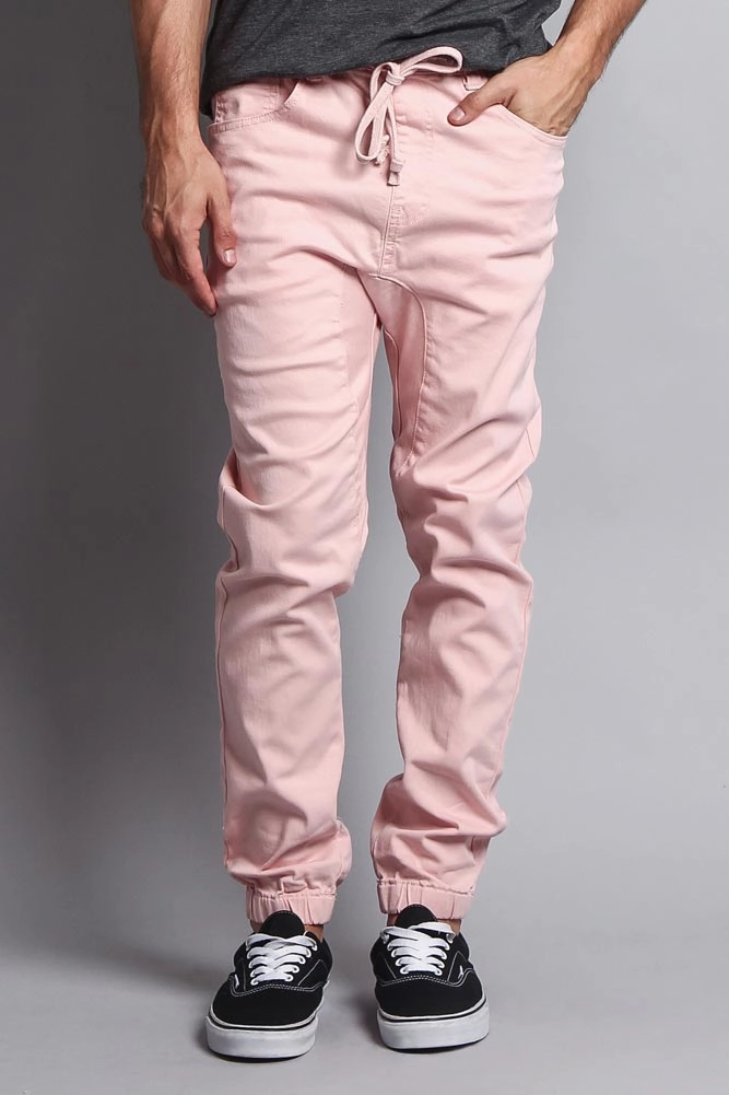 OrganicCottonBlend Men's Jogger Twill Pants (Dirty Pink)