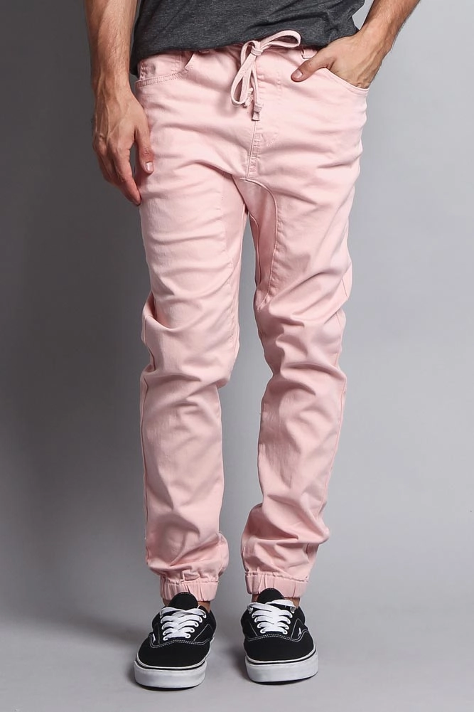 Men's Jogger Twill Pants (Dirty Pink) Outdoor Friendly Outdoor Use