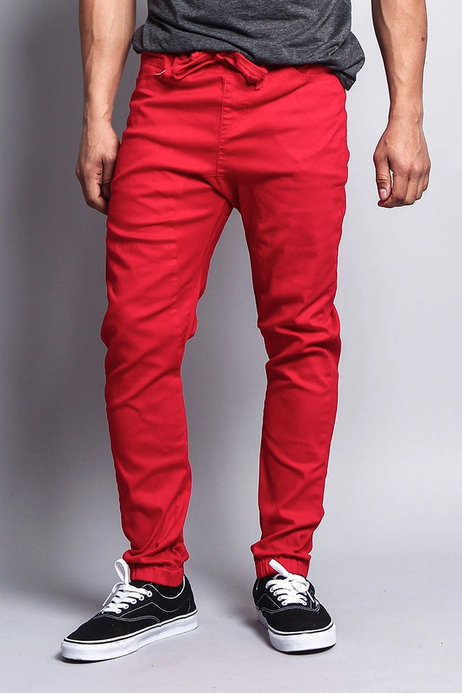 Men's Jogger Twill Pants (Red) CompressionSupport