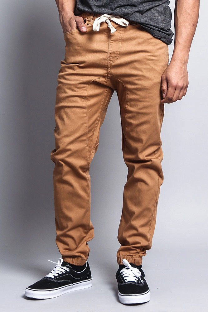 Men's Jogger Twill Pants (Wheat) Fashion Fit