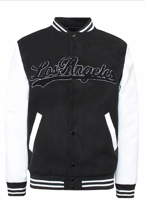Men's Los Angeles Chenille Patch Varsity Jacket Heavyweight Durability
