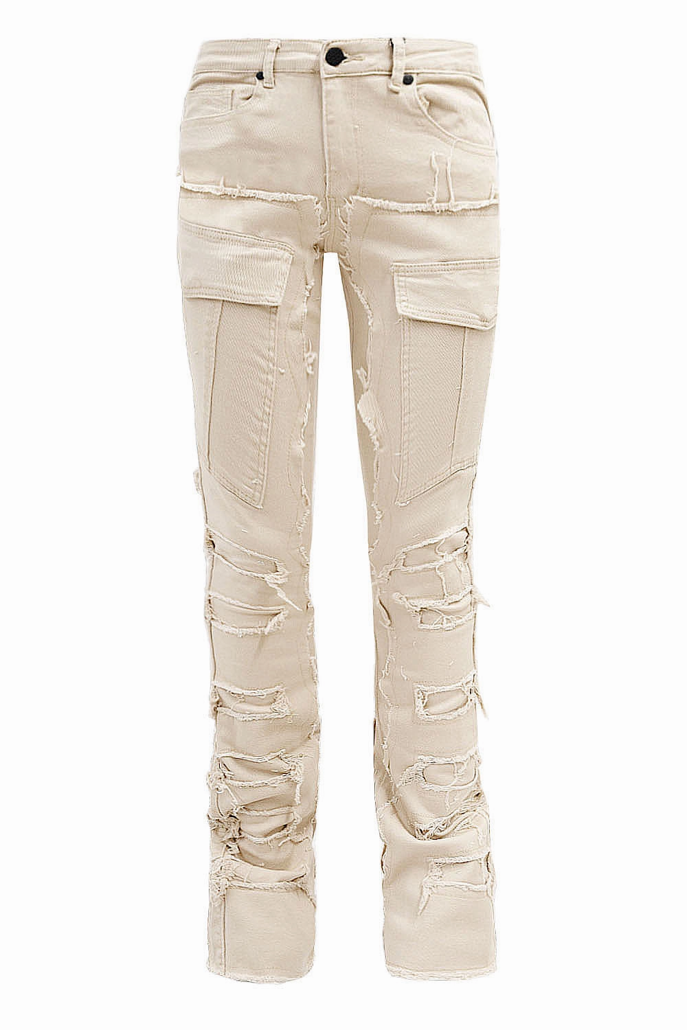 Day-to-Day Wear Men's Premium Multi Distressed Cargo Stacked Jeans