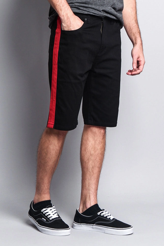 Laser Cut Perforations Men's Shorts with Accent Band