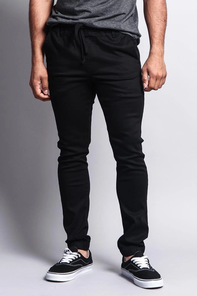 Sleek and Soft Urban Ready Men's Slant-Pocket Skinny Joggers