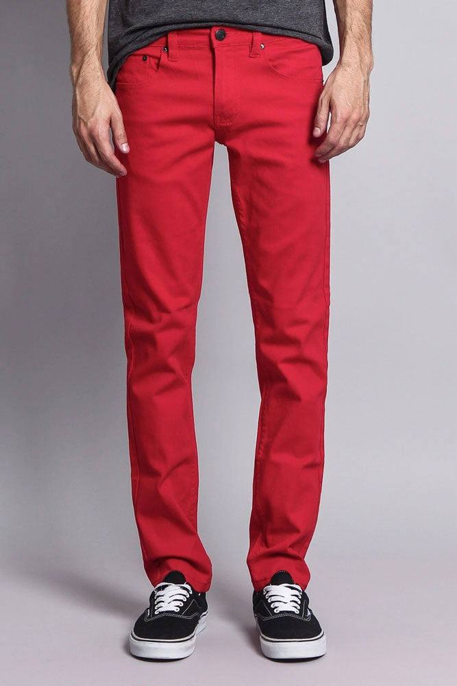 Men's Slim Fit Colored Jeans (Red) Tear Resistant Weave ArticulatedJoints