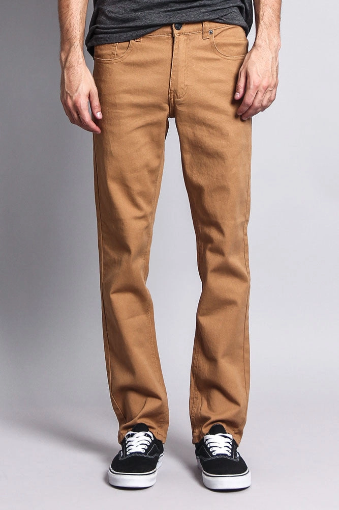 Men's Slim Fit Colored Jeans (Wheat) Wide fit Carbon Infused Fabric