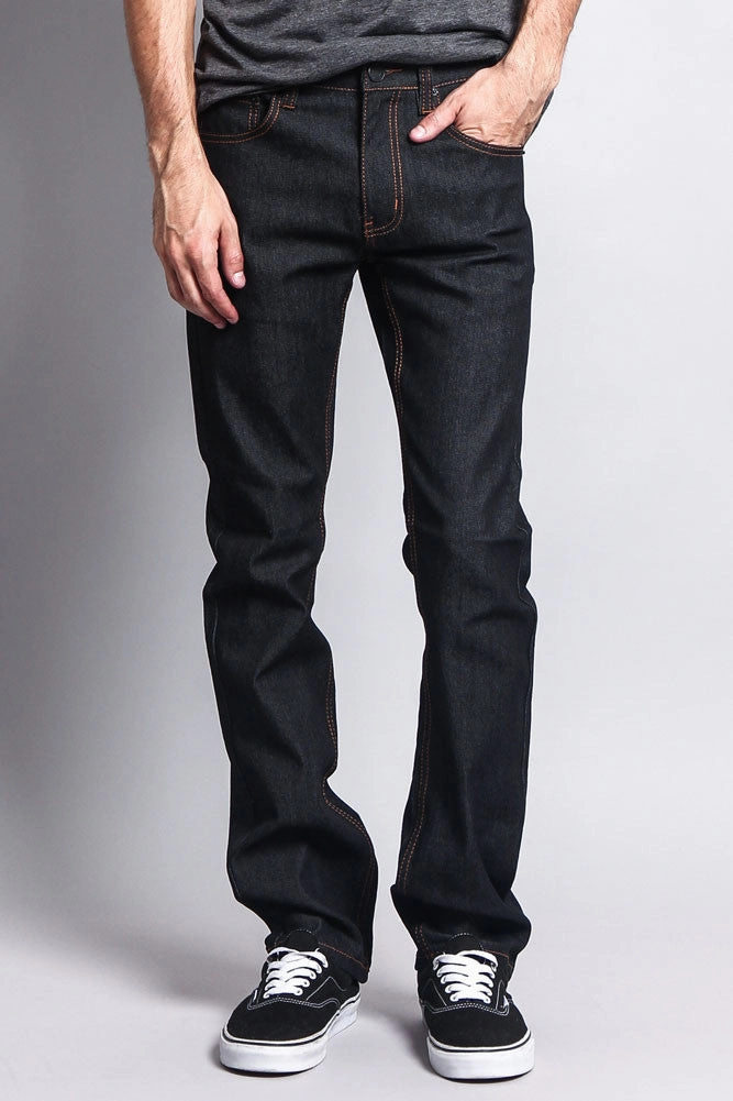 Men's Slim Fit Raw Denim Jeans (Black/Timber) High Mobility