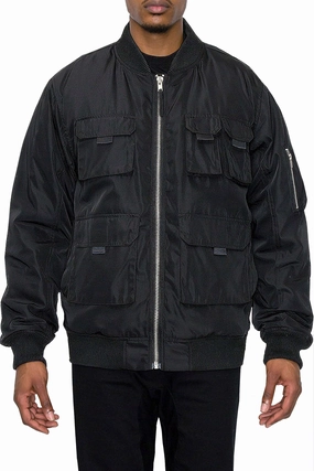 CompressionResistant Fashion Trend Men's Utility Bomber Jacket