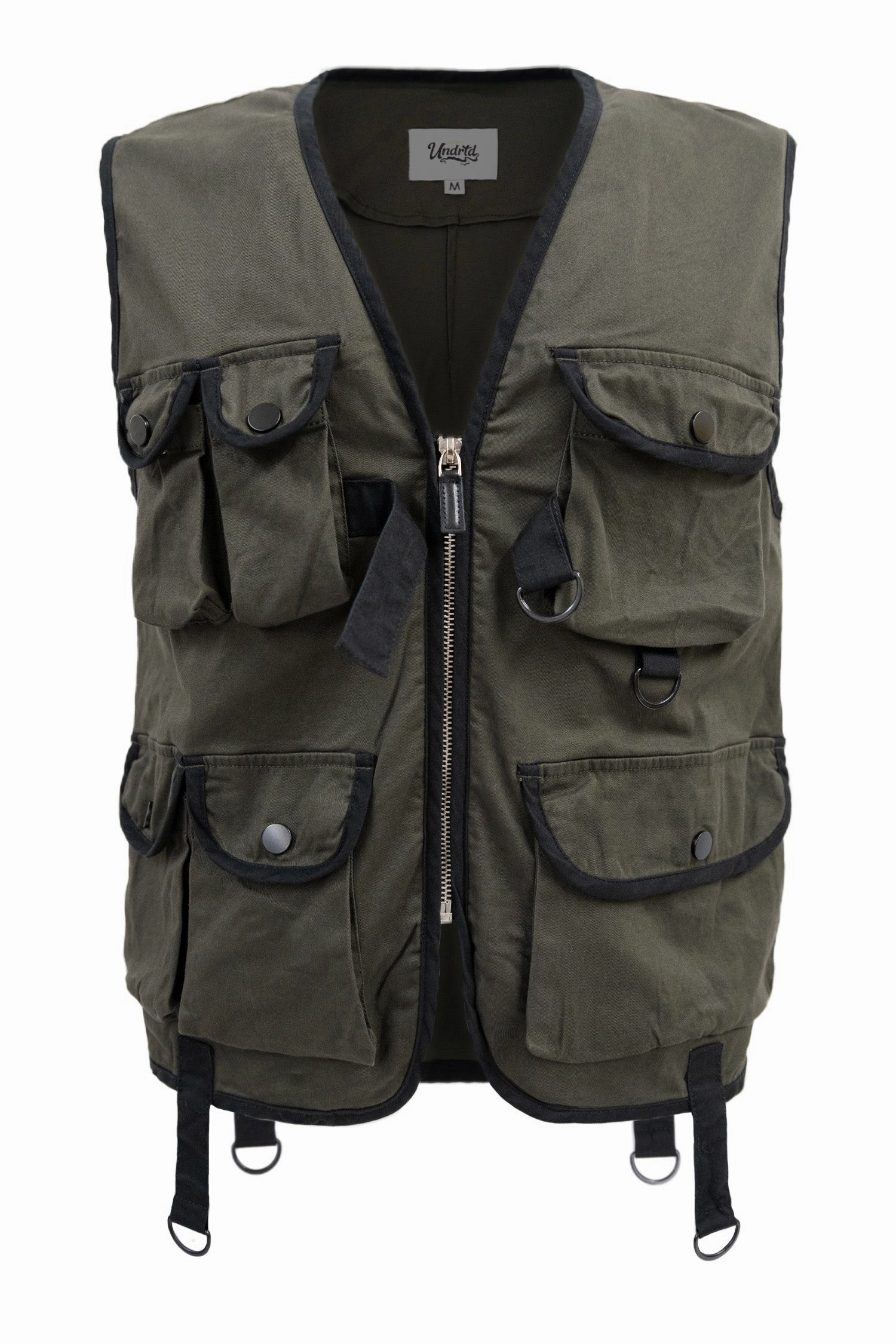 Vegan Safe Stretchable Cuffs Men's Woven Multi Cargo Pocket Utility Vest