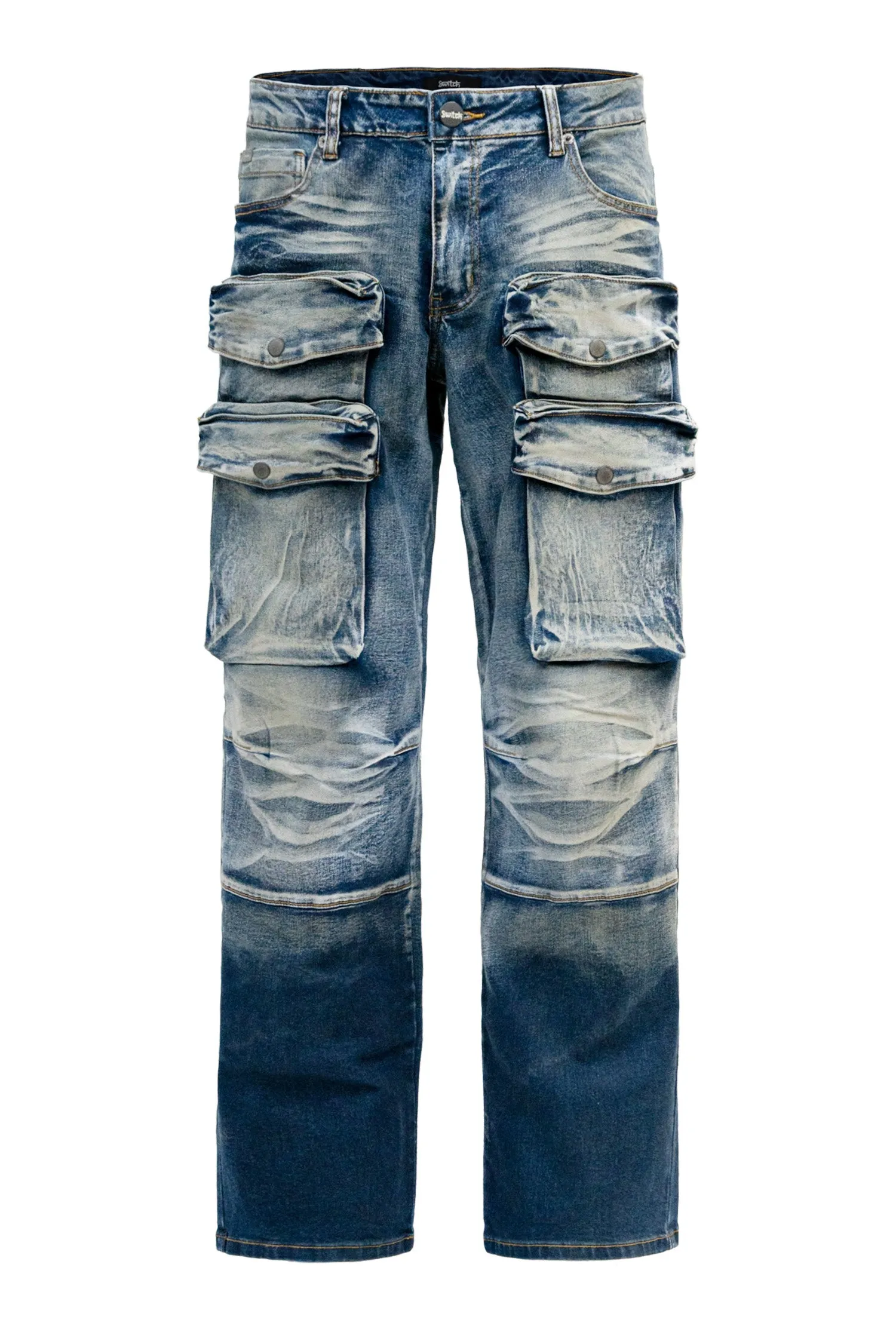 Men's 3D Pocket Cargo Baggy Denim Jeans Comfortable Wear