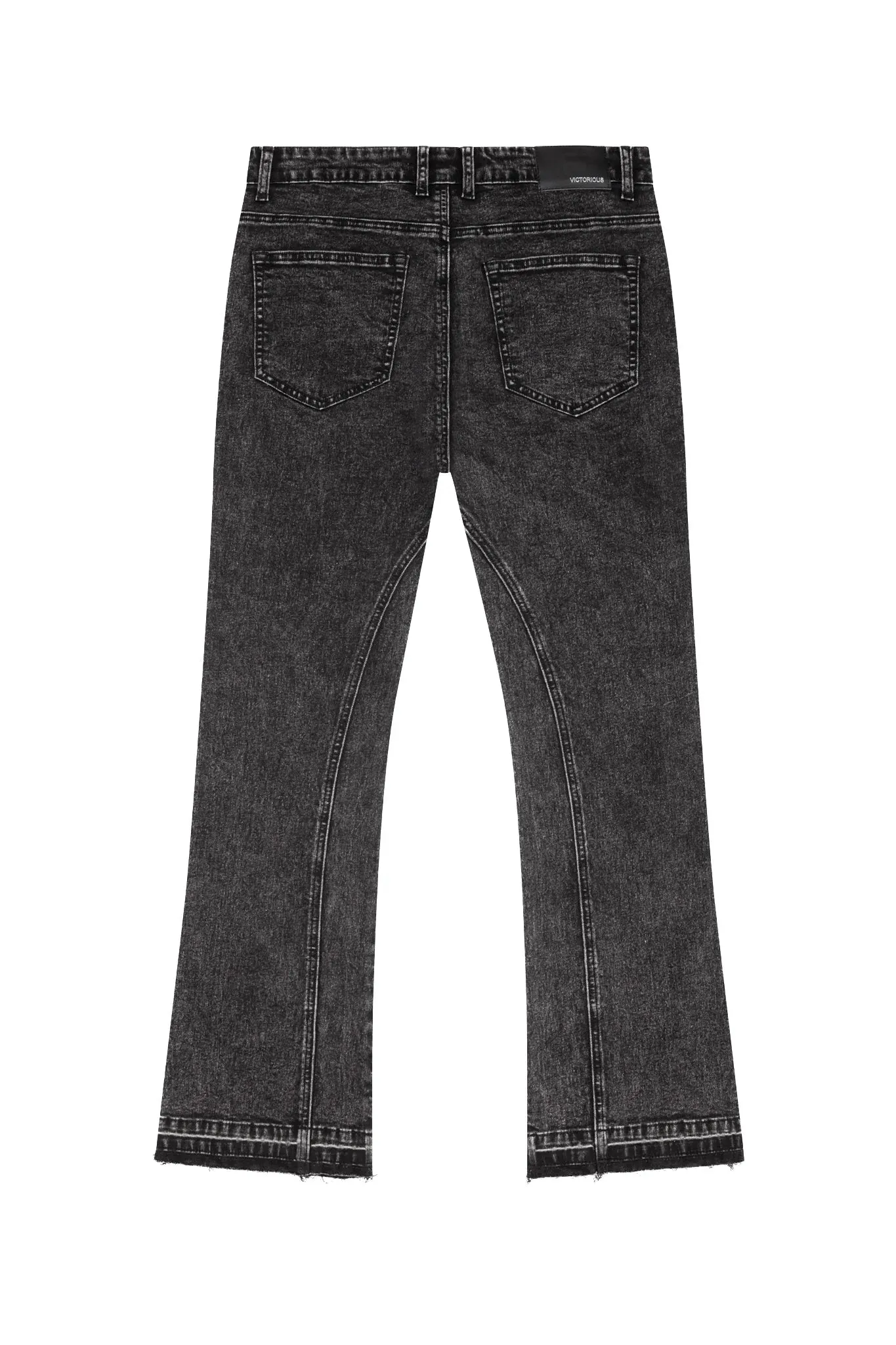 Fitted Style Tailored Wear Men's Ash Black Flared Denim Jeans