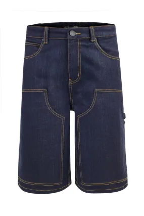 ComfortFit Men's Baggy Fit Carpenter Raw Denim Shorts