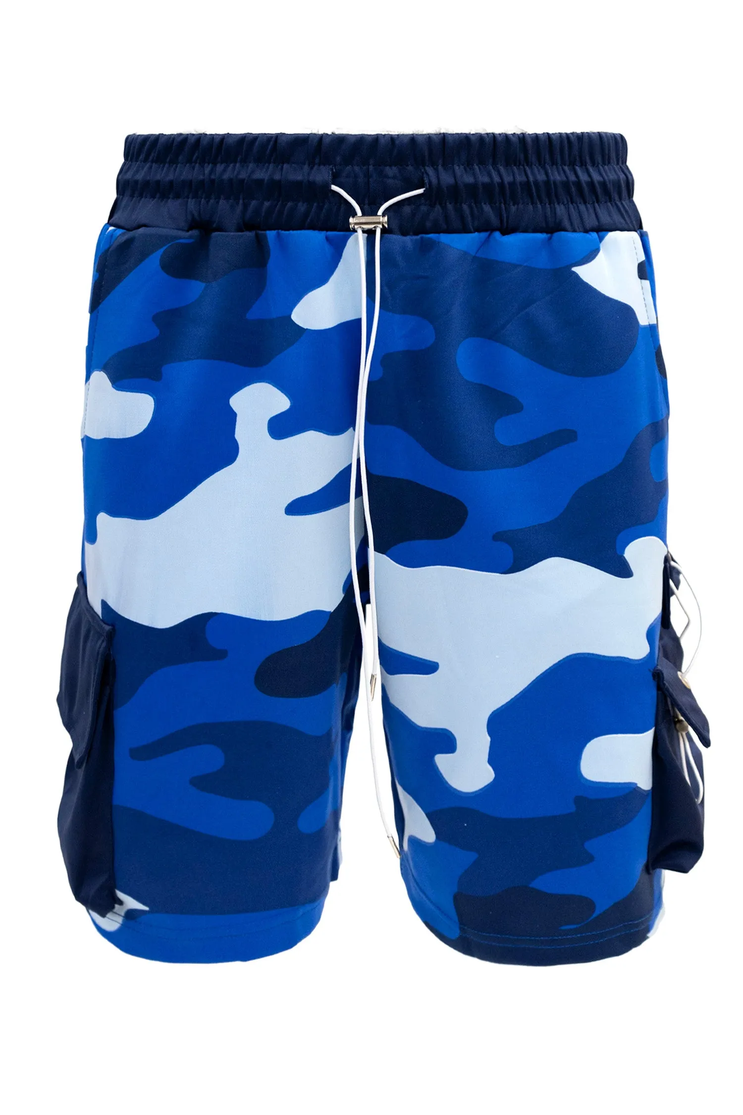 Men's Full Camo Sweat Cargo Shorts Body Movement