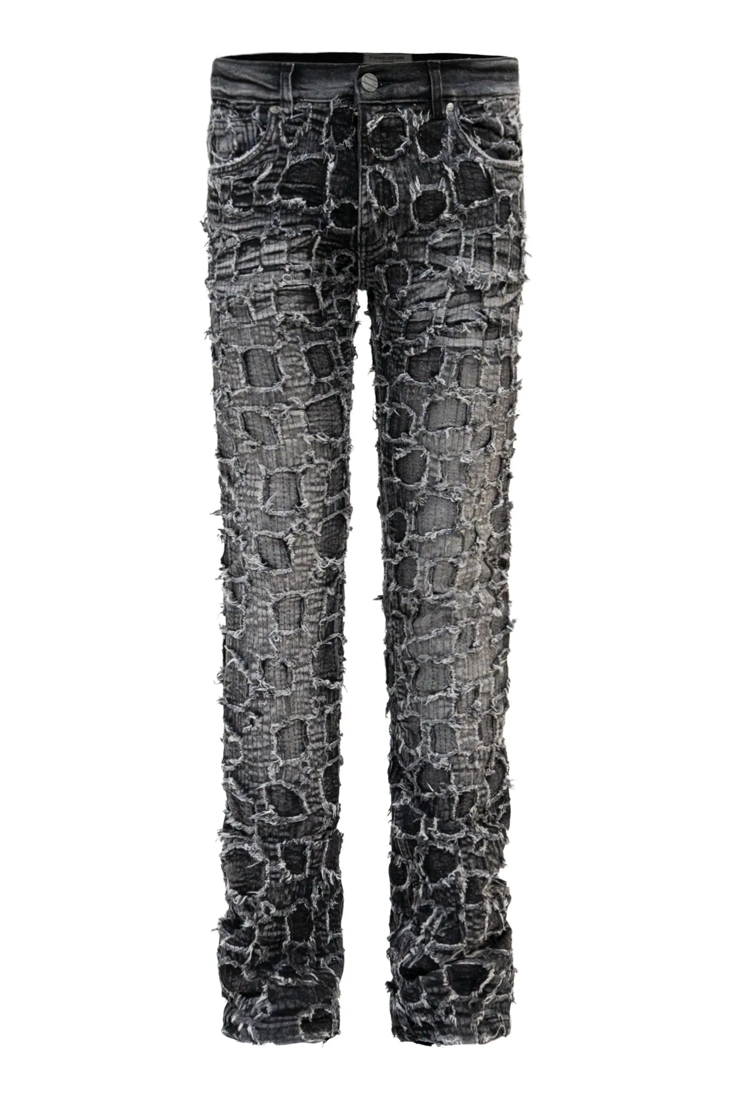 Day-to-Day Wear Men's Heavy Distressed Stitched Stacked Layer Denim Jeans