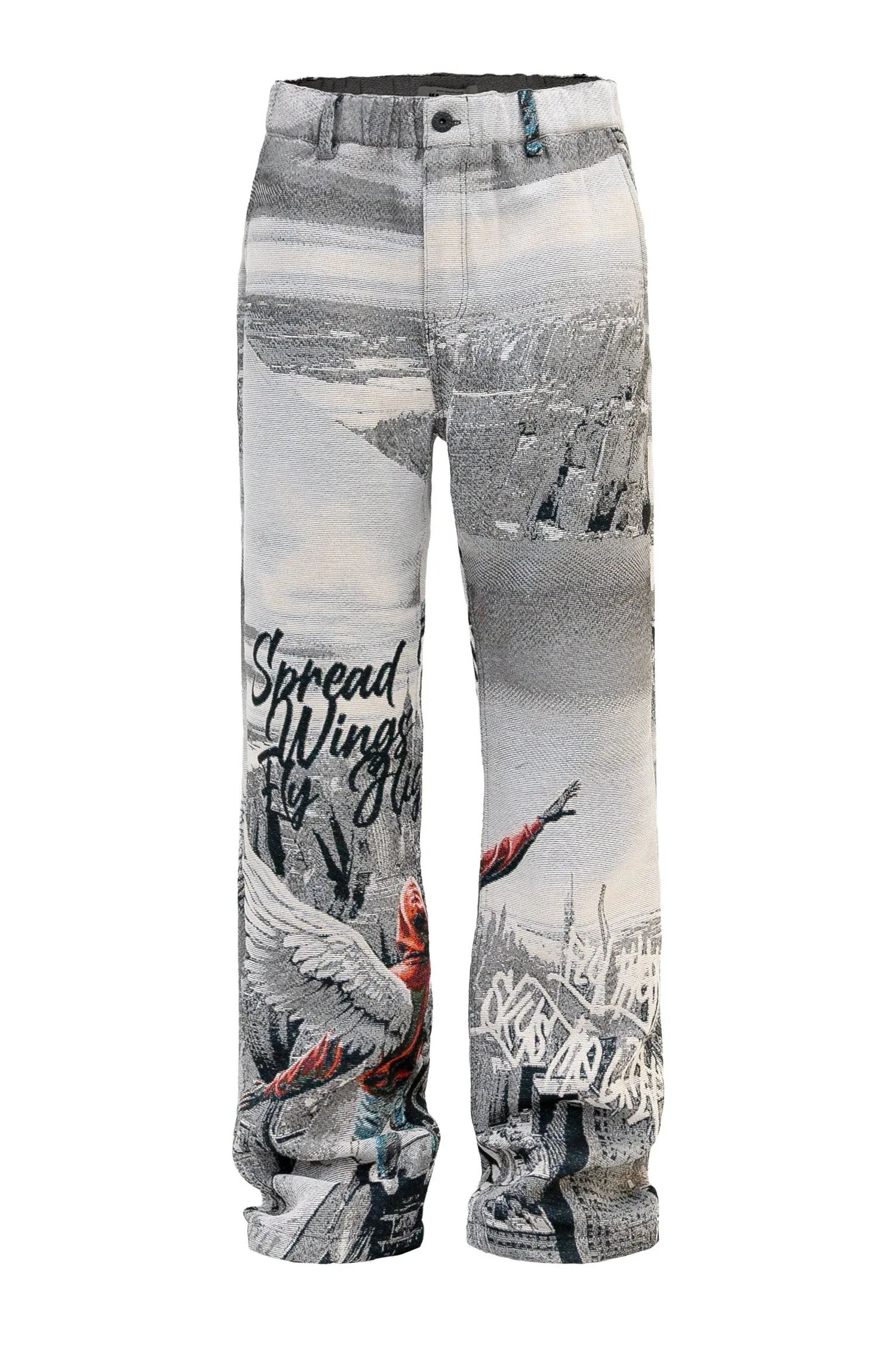 Men's Street Angel Tapestry Jacquard Pants LowProfileTopstitching Stylish Look