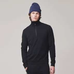 Merino 1/2 Zip Sweatshirt DoubleStitched Hemming