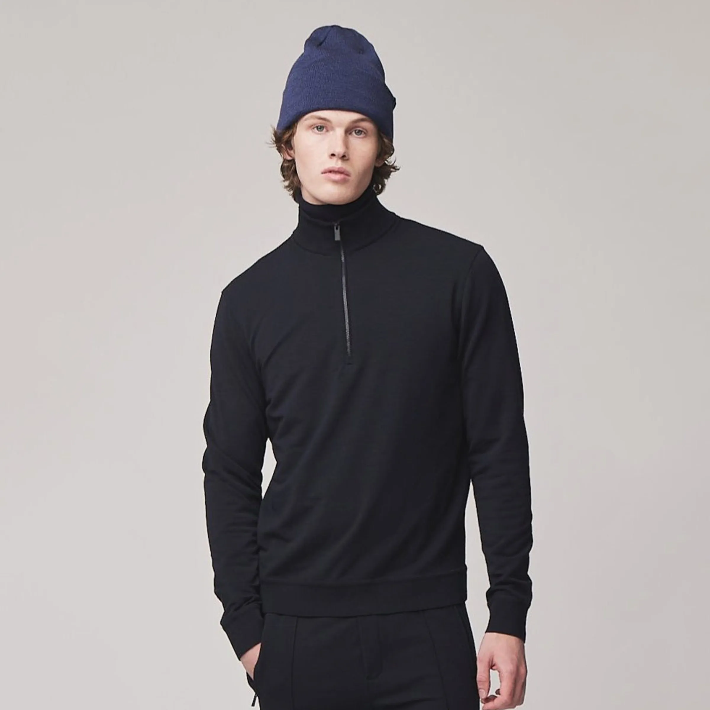 Merino 1/2 Zip Sweatshirt Odor Resistant Coating