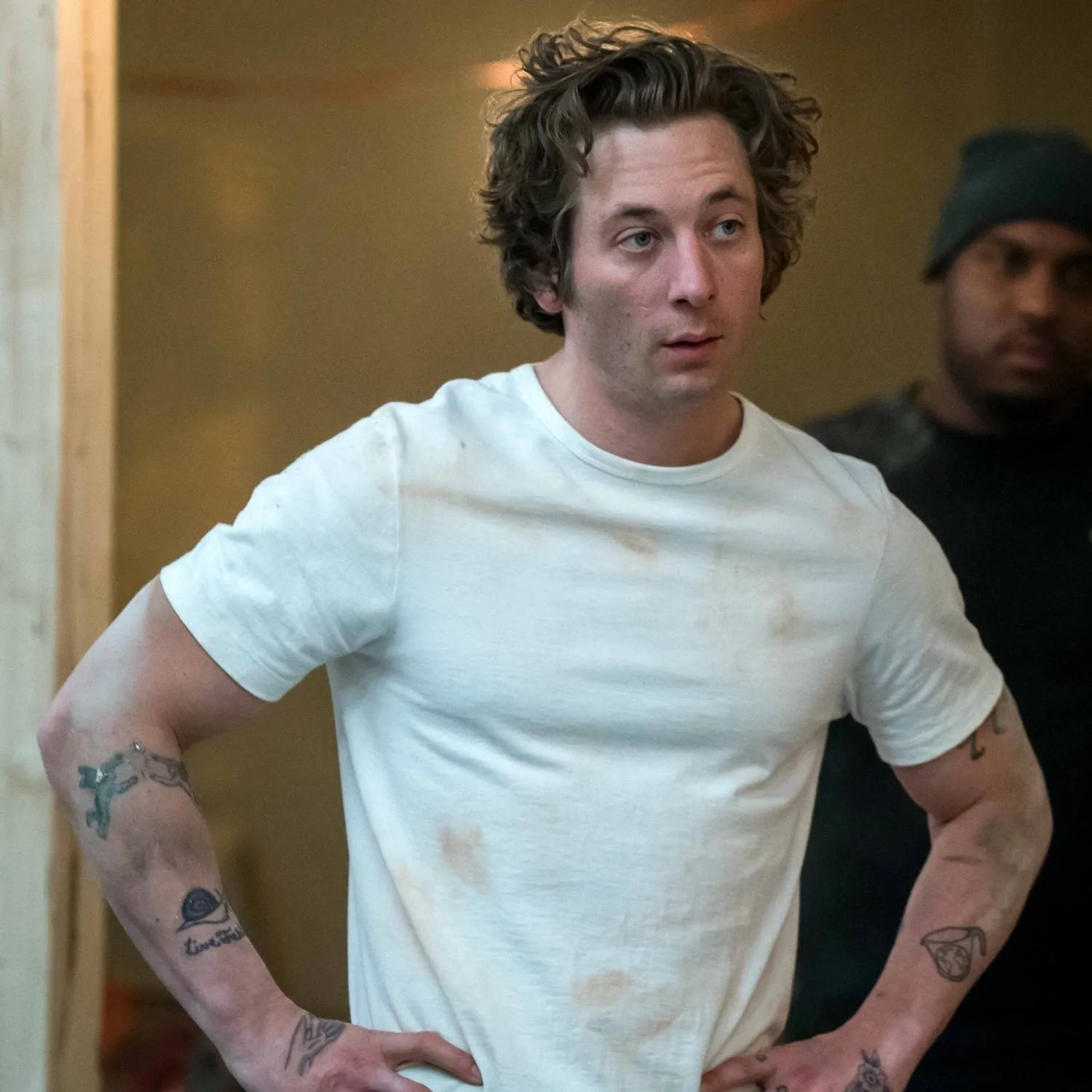 Fit Design Raw Edge Hem MERZ B SCHWANEN CLASSIC T-SHIRT 215 - WHITE