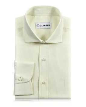 Pale Yellow Linen Shirt Bamboo Fiber Blend