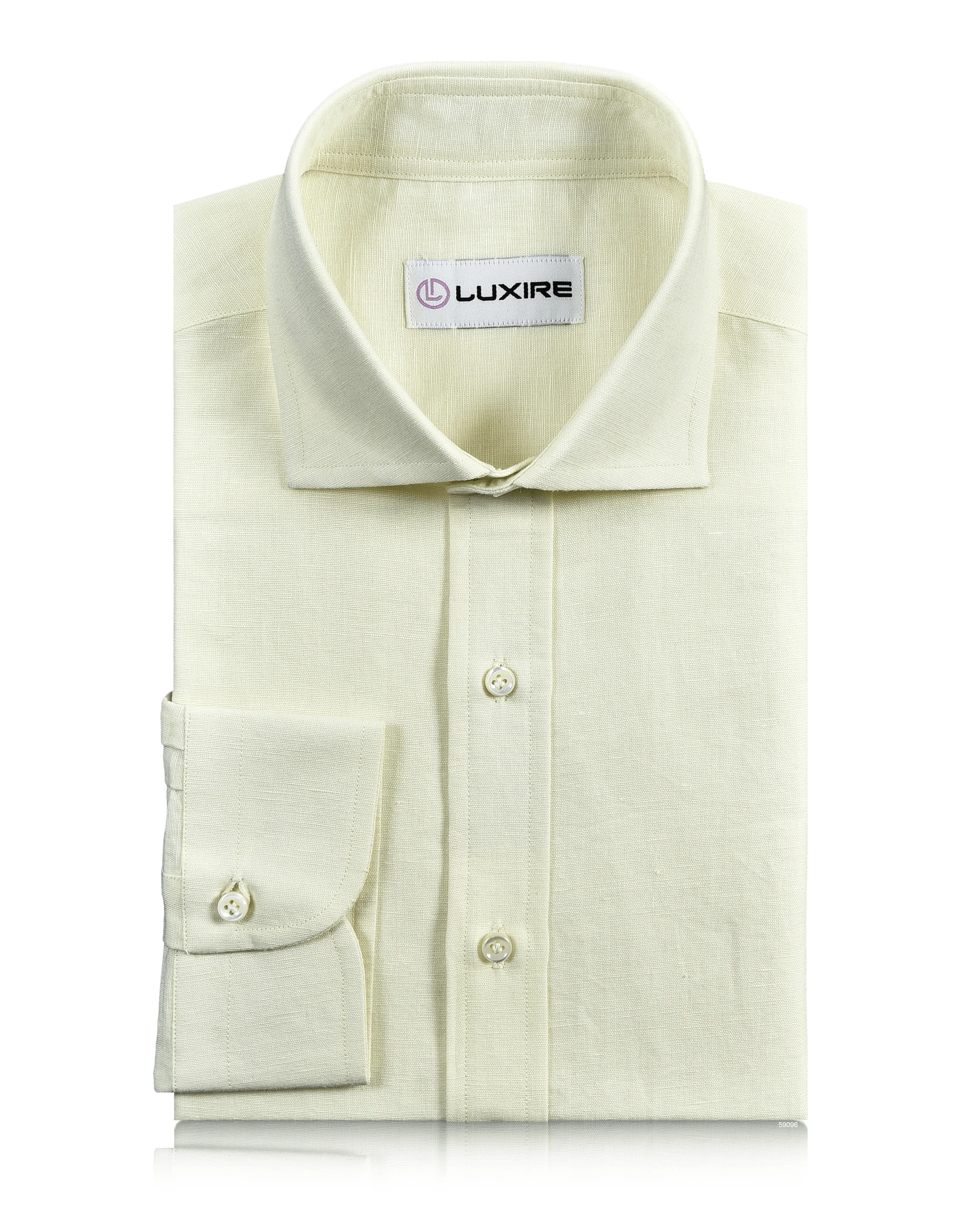 Pale Yellow Linen Shirt Bamboo Fiber Blend