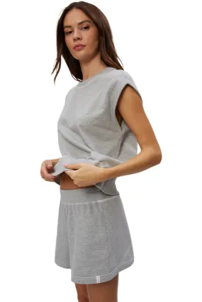 Michael Stars Shiloh Shorts in Heather Grey Slim Look Fit Performance Design Fit