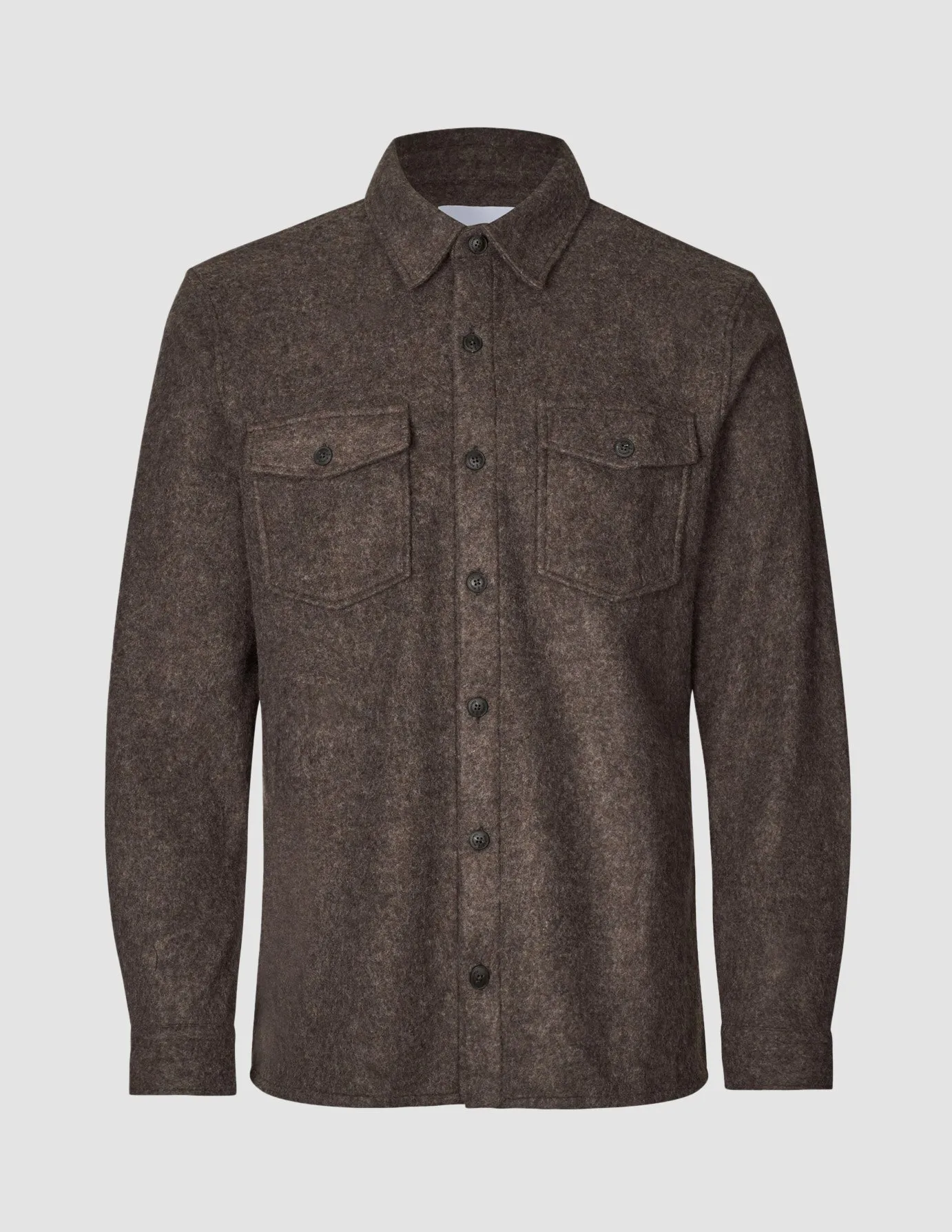 Dynamic Design Double Layer Wool Overshirt Saddle Brown