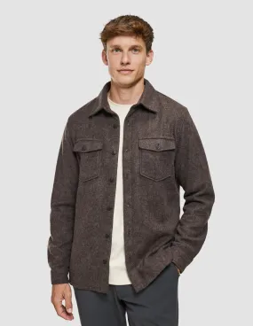 Double Layer Wool Overshirt Saddle Brown All-Weather Ready