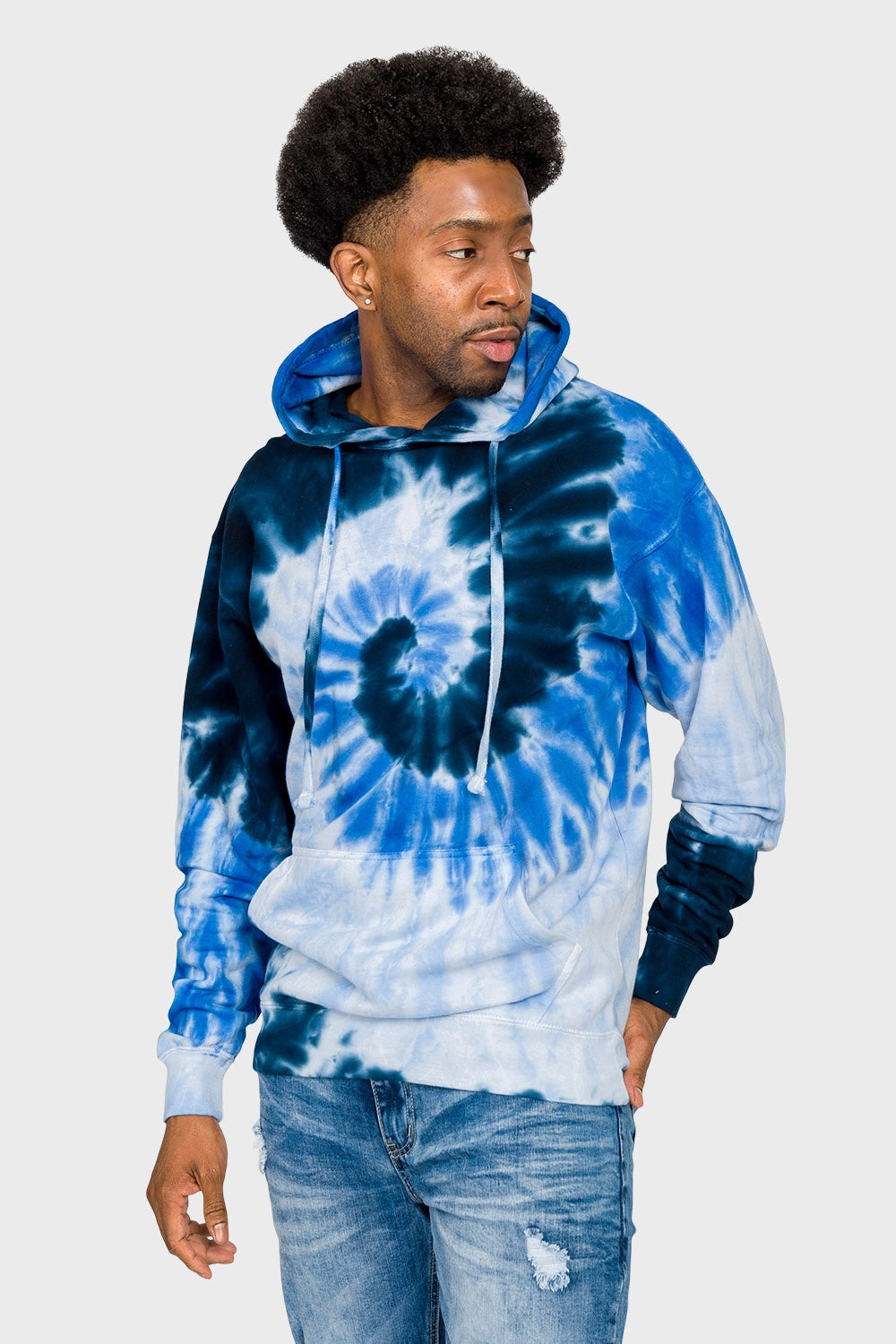 UV Resistant Finish Taped Seams Mineral Wash Tie-Dye Pullover Hoodie