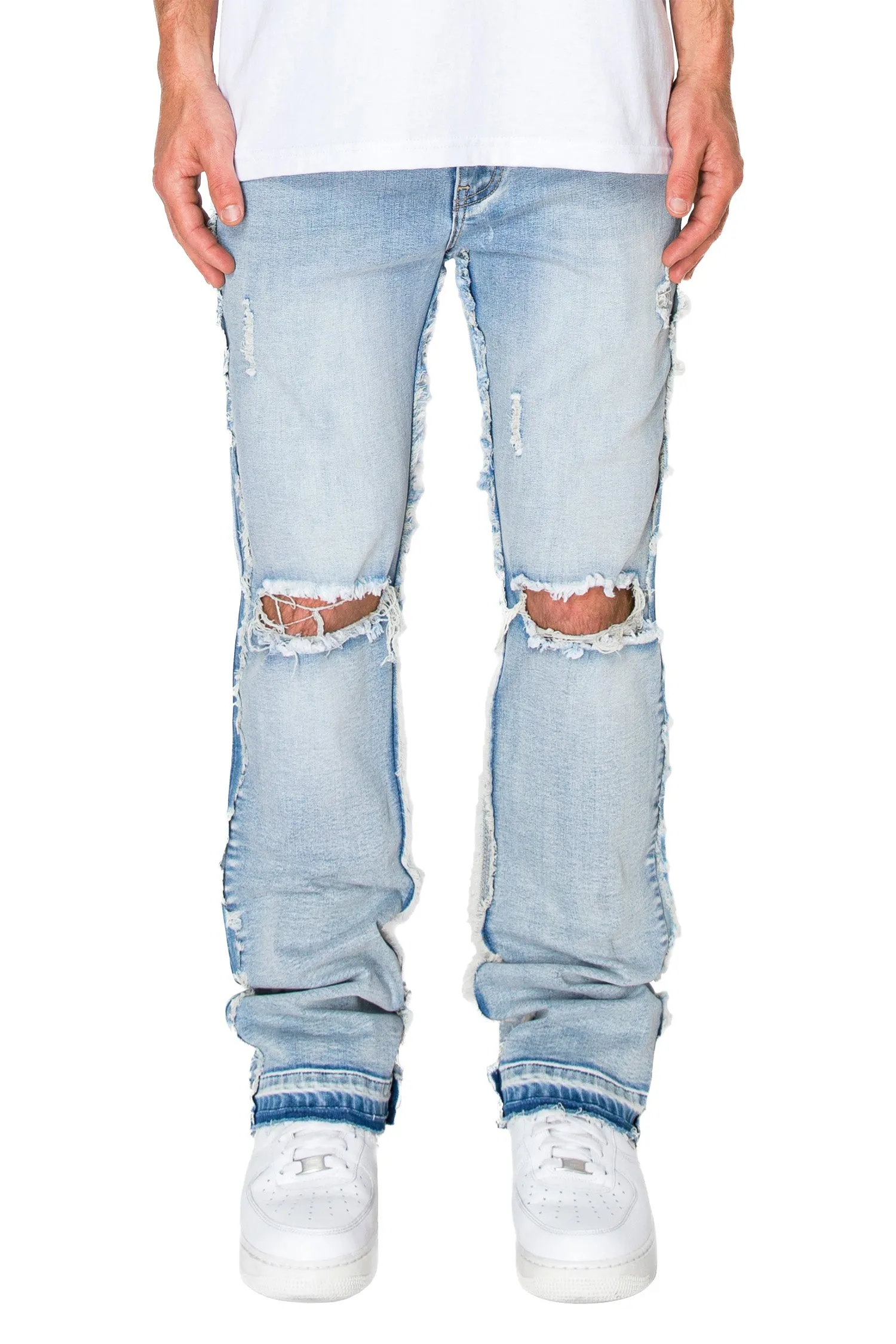 DurablePolyester Cozy Fit Men's Bootcut Raw Edge Denim Jeans