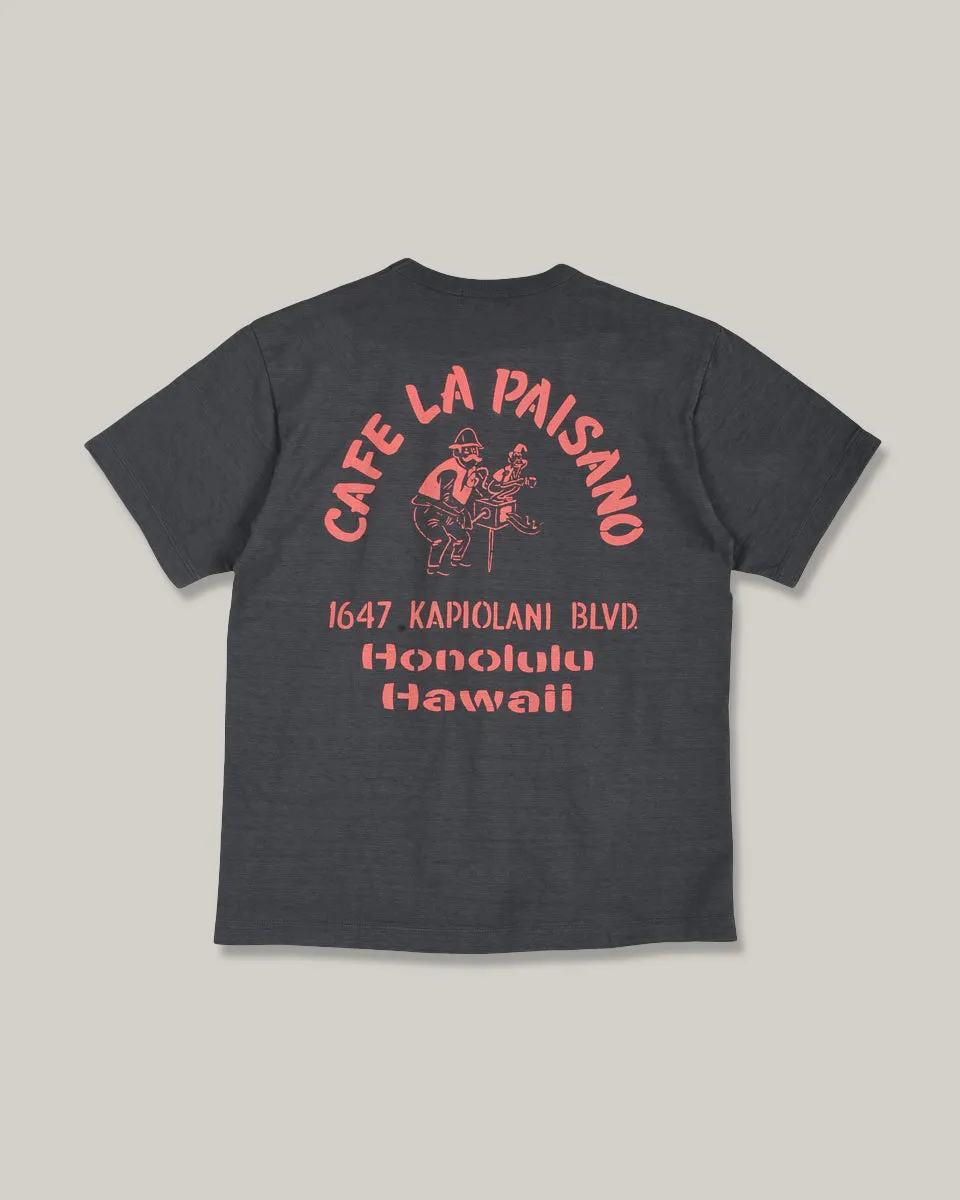 SUN SURF CAFE PAISANO TEE - BLACK Simple Comfort Look