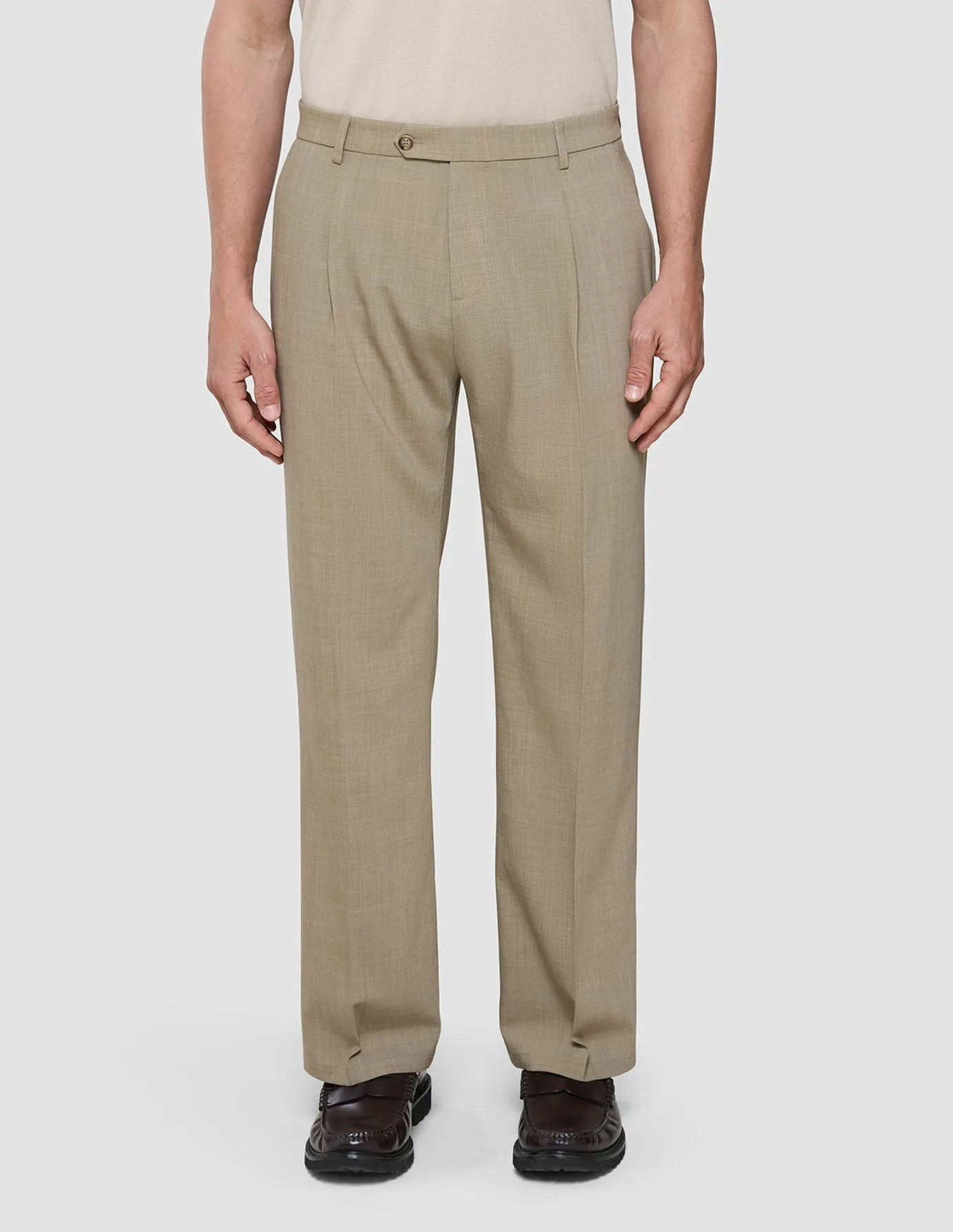 Tech Wool Suit Pants Relaxed Fit Sand Tailored Fit