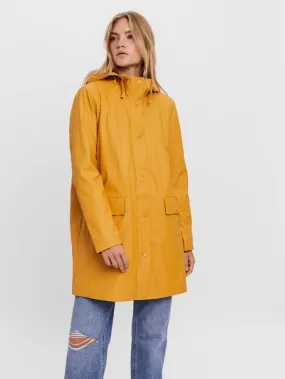 Asta 3/4 Teddy Lined Raincoat - Amber gold Rubberized Zippers