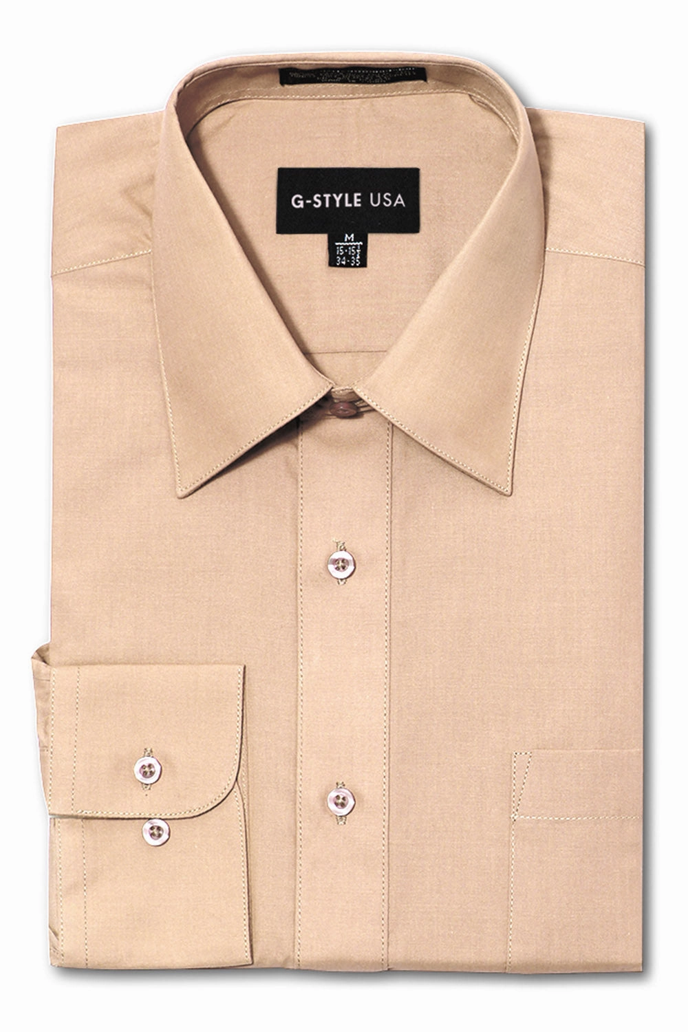 Men's Basic Solid Color Button Up Dress Shirt (Blush) Multi Directional Mobility Cozy Fit