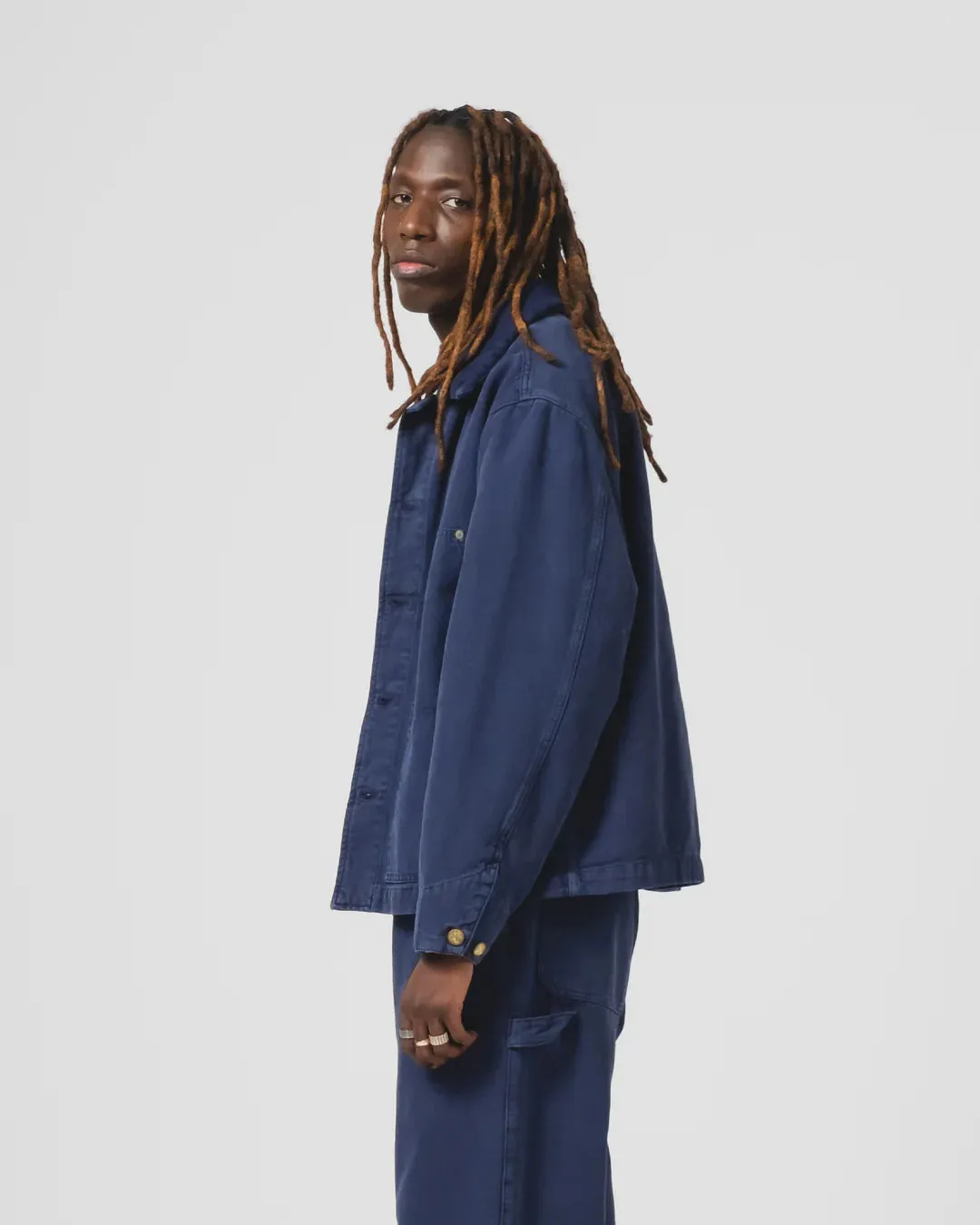 EAT DUST ARIZONA JACKET - INDIGO BLUE CANVAS Subtle Layers Thermal Insulated