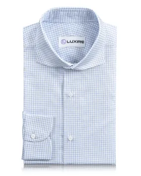 Monti Blue Dobby Graph Checks Shirt Sporty Style