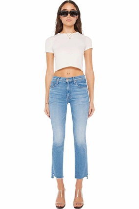 Mother Denim Insider Crop Step Fray in Out of the Blue City Walk Autumn Days Lightweight