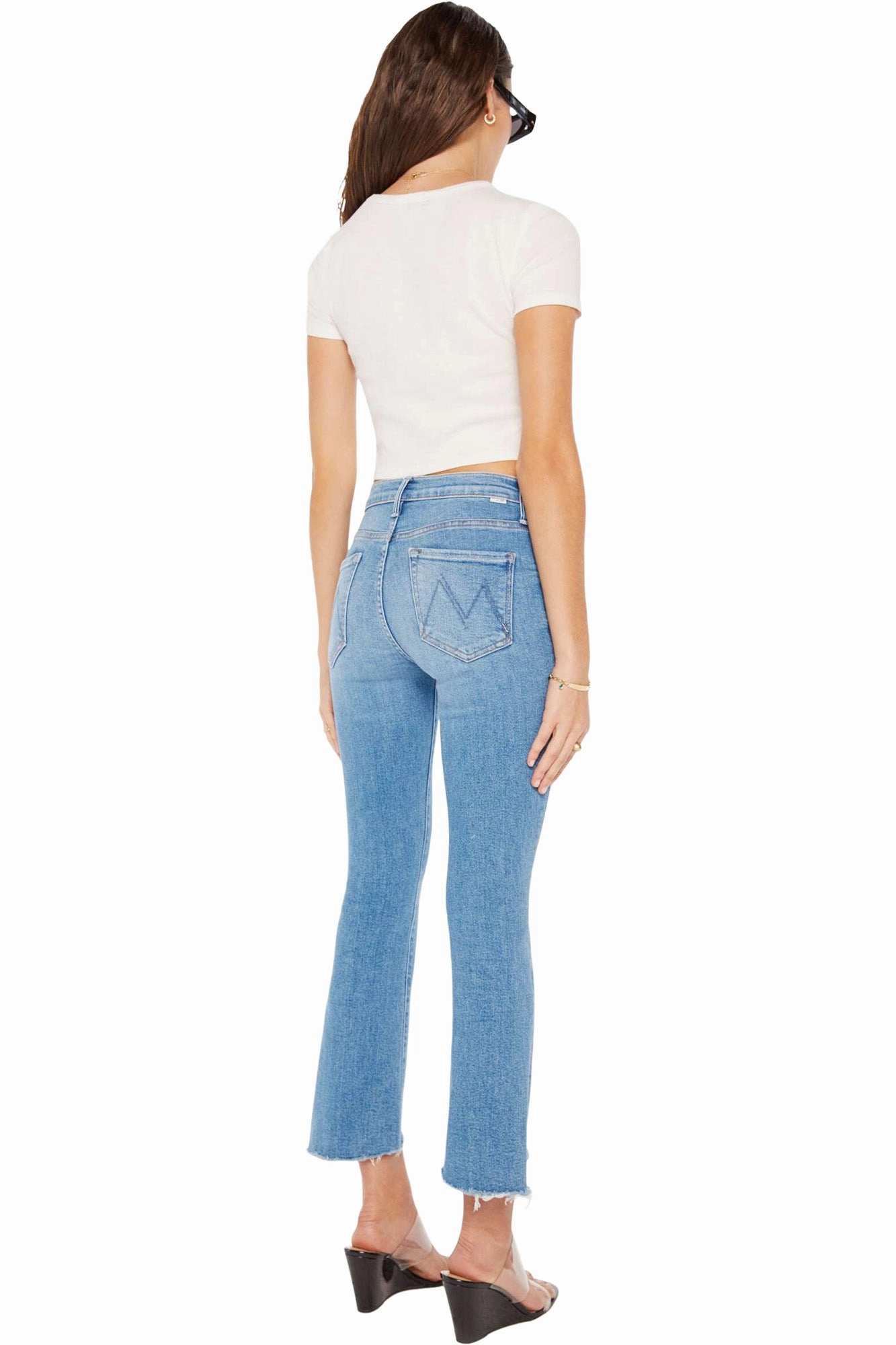 Mother Denim Insider Crop Step Fray in Out of the Blue Everyday Eco Friendly Earthy