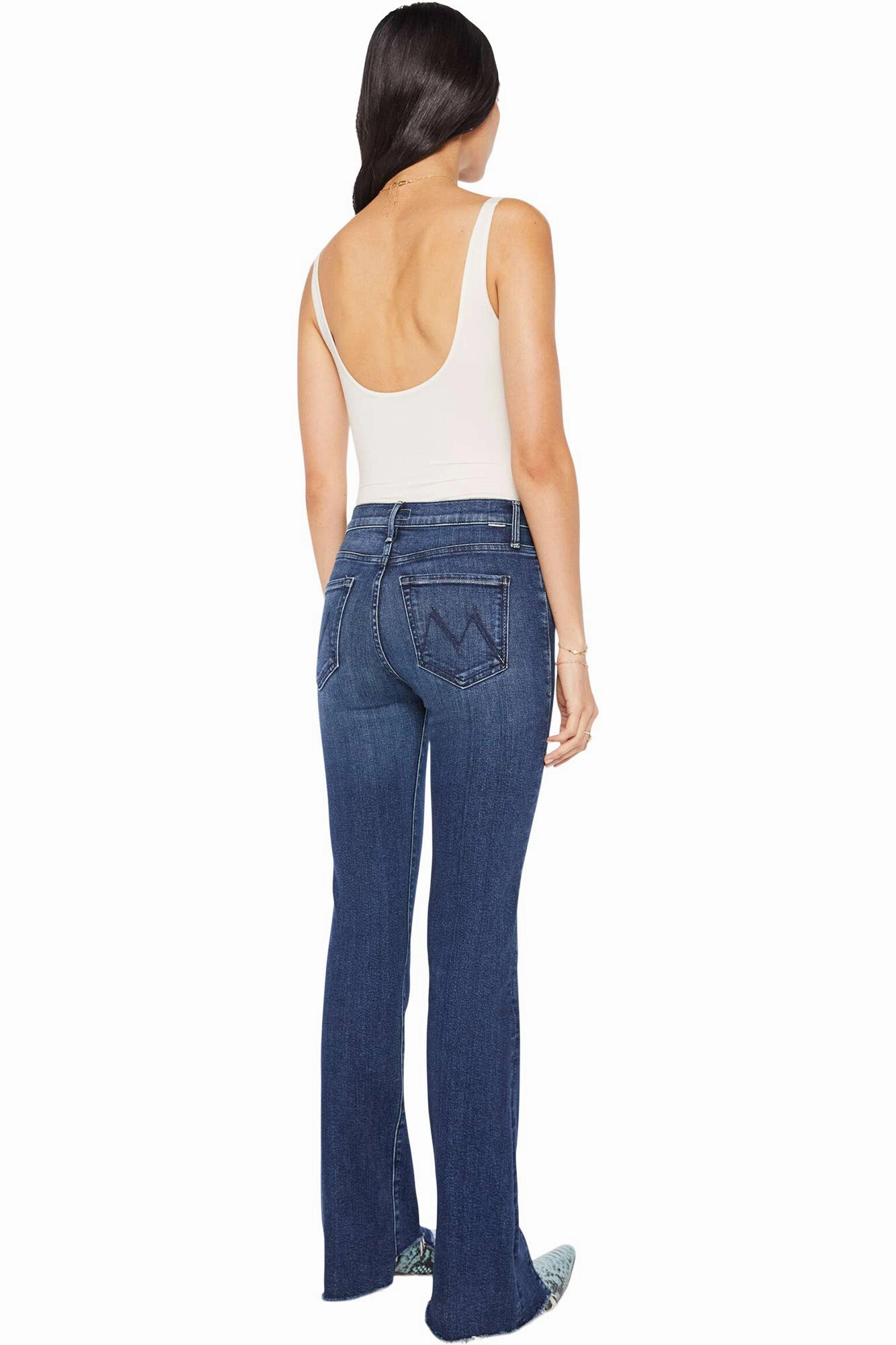 MOTHER Denim Insider Skimp Pointy Fray in You're a Riot Modern Minimalist Urban Explorer