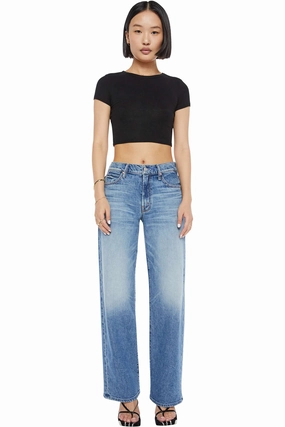 Abrasion Resistant Surface Stay Stylish MOTHER Denim Lil' Mid-Rise Tunnel Vision Sneak Jeans in I'm a Winner