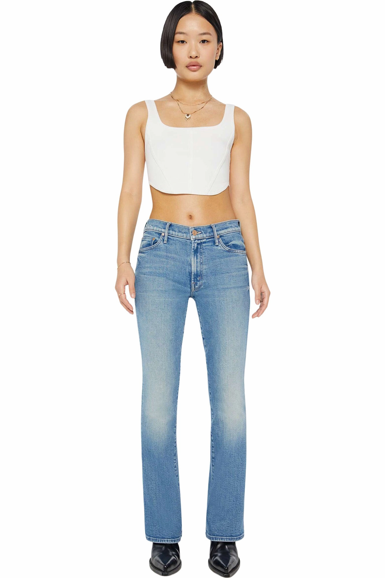 Daily Driven Secure Closure System MOTHER Denim Lil Outsider Sneak in Flag Me Down