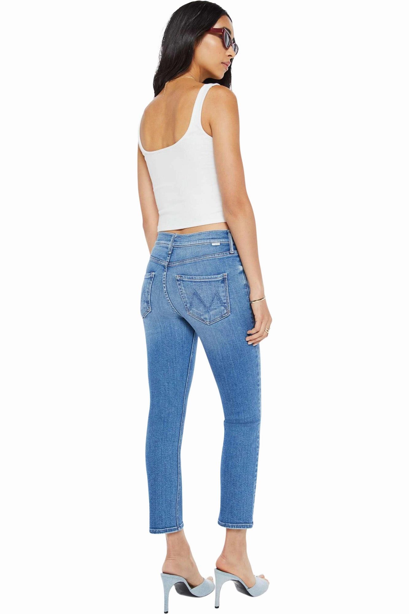Quick Outfit MOTHER Denim Mid Rise Dazzler Crop in Ready, Set, Go