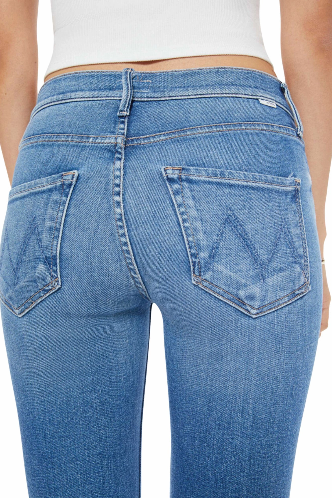 MOTHER Denim Mid Rise Dazzler Crop in Ready, Set, Go Moisture Wicking Technology